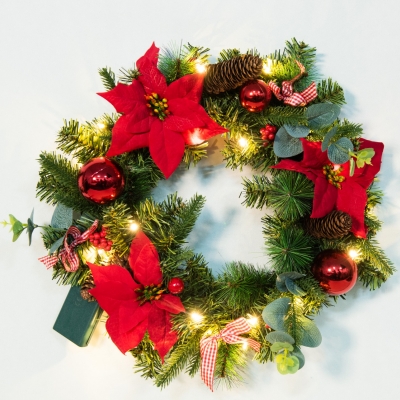 Pine wreath with decoration ...
