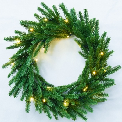 PE.Pine wreath with LED ligh...