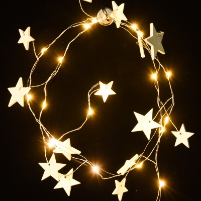 Natural wooden star with LED...