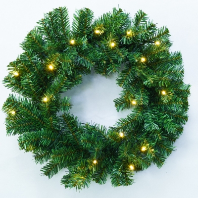 Pine wreath with LED lights