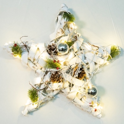 Natural wreath with decor an...