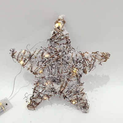 natural rattan star with sno...