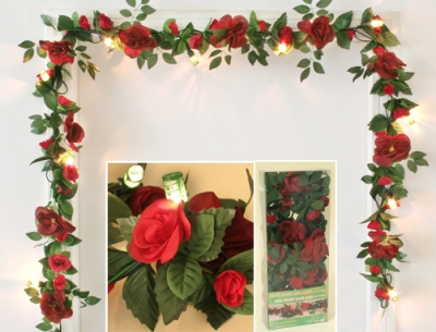 Rose chain with LED lights